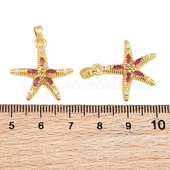 Pendentifs en laiton micro pave cerise zircone cubique&nbsp;CU-CBABDE1-05G