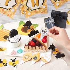 4 Satz Papier-Kuchenaufsätze mit Bienenmotiv in 4 Stilen&nbsp;DIY-GA0002-29
