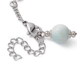 4 Stück 4-teiliges Gliederketten-Armband-Set mit natürlichen Blumen aus Amazonit und synthetischen türkisfarbenen Perlen&nbsp;BJEW-JB09518