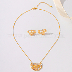 Elegante Messing-Sets mit Mikropflaster und klaren Zirkonia-Mond-Ohrsteckern und Halskettenanhängern für Damen&nbsp;LR0854