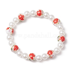 Stretch-Armbänder aus ABS-Kunststoff mit runden Perlen und Kunstperlen für Frauen&nbsp;BJEW-JB11606-02