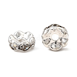 Cuentas espaciadoras de rhinestone de cristal de grado A de latón&nbsp;RB-A006-7MM-S