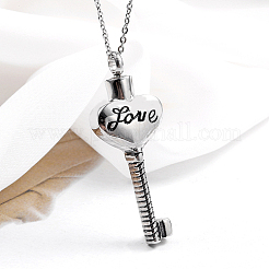 Colliers avec pendentif en forme de clé en forme de cœur en acier inoxydable 304 anti-ternissement&nbsp;SX1430-1