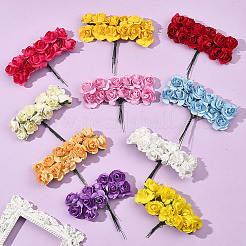 120 Stück 10 Farben künstliche Rosenblume aus Papier&nbsp;DIY-SP0005-83
