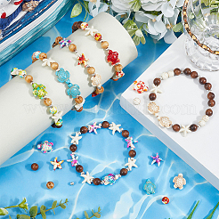 DIY-Sets zur Herstellung von Stretch-Armbändern mit synthetischen Türkis-&nbsp;DIY-SC0028-47