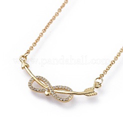 Colliers en laiton avec pendentif avec zircone cubique de micro pave&nbsp;NJEW-F271-02