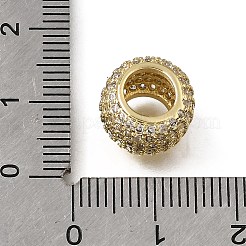 Messing-Mikro pflastern Zirkonia Europäischen Perlen mit großem Loch&nbsp;KK-C262-17G-01
