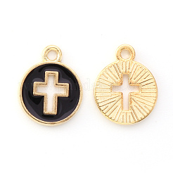 Colgantes de esmalte de aleación chapados en oro claro&nbsp;X-ENAM-R136-18E