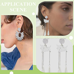 80 pieza de accesorios para pendientes de acero inoxidable 304&nbsp;STAS-ME0001-44