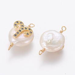 Connecteurs de liens de perles naturelles&nbsp;PEAR-F012-03G-B