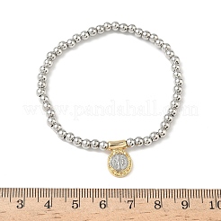 Messing-Armbänder mit ovalen Charms&nbsp;BJEW-B148-03A-03