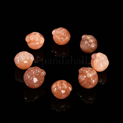 Perline di pietra di luna naturale color pesca con artiglio di gatto grasso&nbsp;PW-WGE0427-01