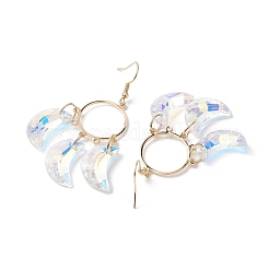 Pendientes colgantes de vidrio con forma de luna&nbsp;EJEW-JE06116