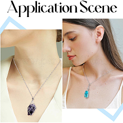 3 pièce 3 styles 304 chaîne à maillons cuboïdes en acier inoxydable pochette en macramé porte-pierre vide fabrication de collier&nbsp;NJEW-BBC0001-41P