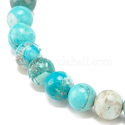 Pulsera elástica con cuentas de turquesa sintética (teñida)&nbsp;BJEW-JB08287-03