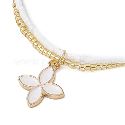 Braccialetti di perline intrecciate con semi di vetro e conchiglie&nbsp;BJEW-MZ00138-01