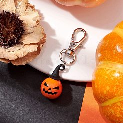 Décoration pendentif citrouille en bois et alliage sur le thème d'Halloween&nbsp;HJEW-JM01979