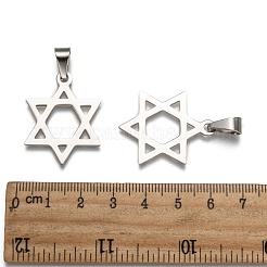 Anlaufgeschützter Jungenschmuck in Originalfarbe 201 Edelstahl Pentagramm-Anhänger&nbsp;STAS-I032-224