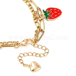 Mehrreihige Figaro- und Büroklammerkettenarmbänder aus 304er Edelstahl&nbsp;BJEW-JB12486-02