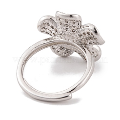Bagues en laiton zircone cubique micro pavé&nbsp;KK-K367-09P