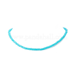 Conjuntos de collares de cuentas de vidrio imitación jade con pintura horneada para mujer&nbsp;NJEW-JN04196