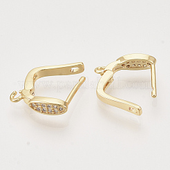 Risultati dell'orecchino a cerchio in ottone con micro pavé di zirconi cubici con chiusura a scatto&nbsp;KK-T048-032G-NF