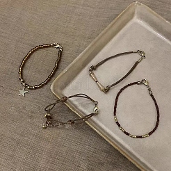 4 bracciale elastico in lega e perline di vetro&nbsp;FS-WG54F37-01