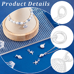 6 Stück 3 Stile Ozean 925 Sterling Silber Anhänger&nbsp;STER-BBC0009-57