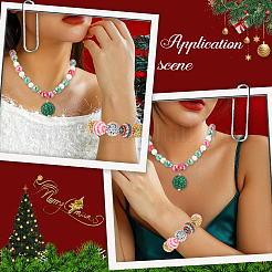 40 Stück 8 Farben Weihnachtsmotiv Strass-Perlen aus Kunstharz&nbsp;OACR-PA0001-22