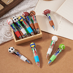 14 penna a sfera sportiva in plastica 4 in 1&nbsp;AJEW-TA0005-82