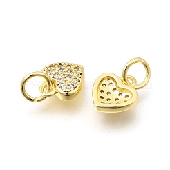 Breloques en laiton micro pavé de zircone cubique transparente pour la saint-valentin&nbsp;KK-Z156-19G