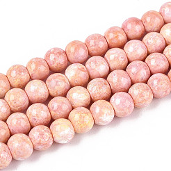 Chapelet de perles en verre baking paint&nbsp;DGLA-N016-4mm-M