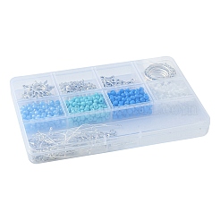 DIY Schmucksets für Anhänger aus Glasperlen und Legierung mit Ozeanmotiv&nbsp;DIY-FS0006-16