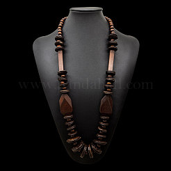 Boho-Halsketten aus Holz und Kokosnuss mit geometrischen Scheiben und abgestuften Perlen für Damen&nbsp;WGCD52C-01