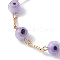 Bracelets de chaîne à maillons mauvais œil au chalumeau&nbsp;BJEW-JB10045-01