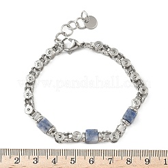 Braccialetti a catena con maglie in diaspro blu naturale per donna&nbsp;BJEW-Z148-06P-05