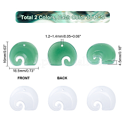 60 Stück 2 Farben imitierte Jade-Glasanhänger&nbsp;GLAA-PH0001-96