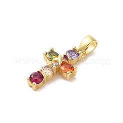 Pendentifs en laiton de placage de rack avec zircone cubique&nbsp;X-KK-G504-17G