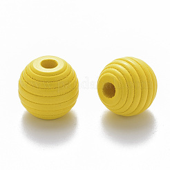 Perles européennes de ruche en bois naturel peint&nbsp;WOOD-Q040-019A-A03