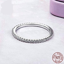 Bagues en argent sterling plaquées rhodium anti-ternissement pour 925 doigt&nbsp;RJEW-FF0008-008P-18mm