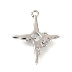 Pendentifs avec zircon cubiques à micro-pavés en laiton&nbsp;X-KK-Q772-04P