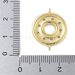 Gestellplattierung Messing klare Zirkonia Donut Verbindungsstück Charms&nbsp;KK-A234-030G-01