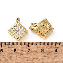 Creolen aus Messing mit Mikropavé und Zirkonia in Rautenform&nbsp;EJEW-B153-09G