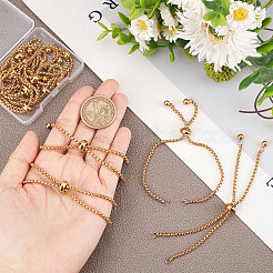 10 Stück verstellbares 304 Edelstahl Schiebearmband/Bolo-Armbänder machen&nbsp;STAS-BBC0001-63G