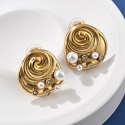 Ohrstecker aus 304 Edelstahl mit klaren Zirkonia&nbsp;EJEW-R020-05G-03