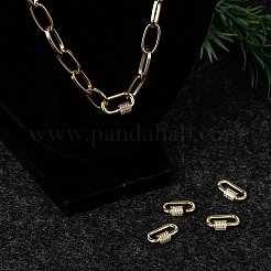 Charms in ottone con micro pavé di zirconi e moschettone a vite&nbsp;X-ZIRC-G160-22G