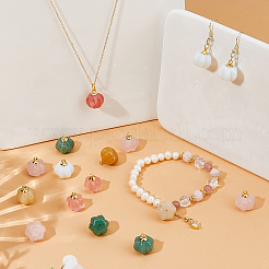 20 stücke 5 farben natürliche grüne aventurin & topas jade & rose quarz&nbsp;PALLOY-FH00086
