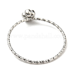 Anlaufgeschützter Fingerring aus 304 Edelstahl mit Rosenblüte&nbsp;X-RJEW-P090-01P