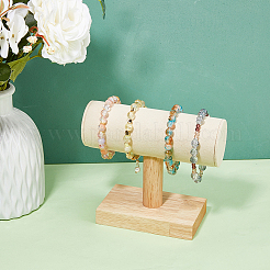 Samt-T-Bar-Armbandständer mit Holzsockel&nbsp;BDIS-WH0003-29