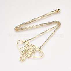 201 collane con ciondolo origami in acciaio inossidabile&nbsp;NJEW-T009-JN091-2-40